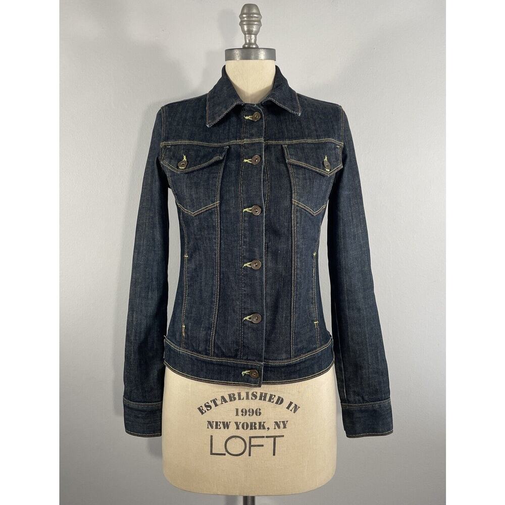 Salt Works Womens S Button Up Fitted Stanton Denim Jacket Long Sleeve Rinse Wash